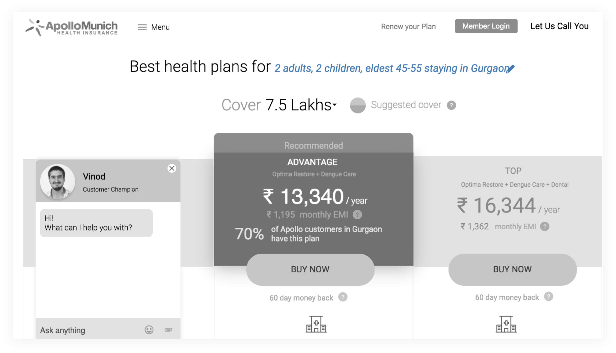 Rewamping Apollo Munich Insurance Website.