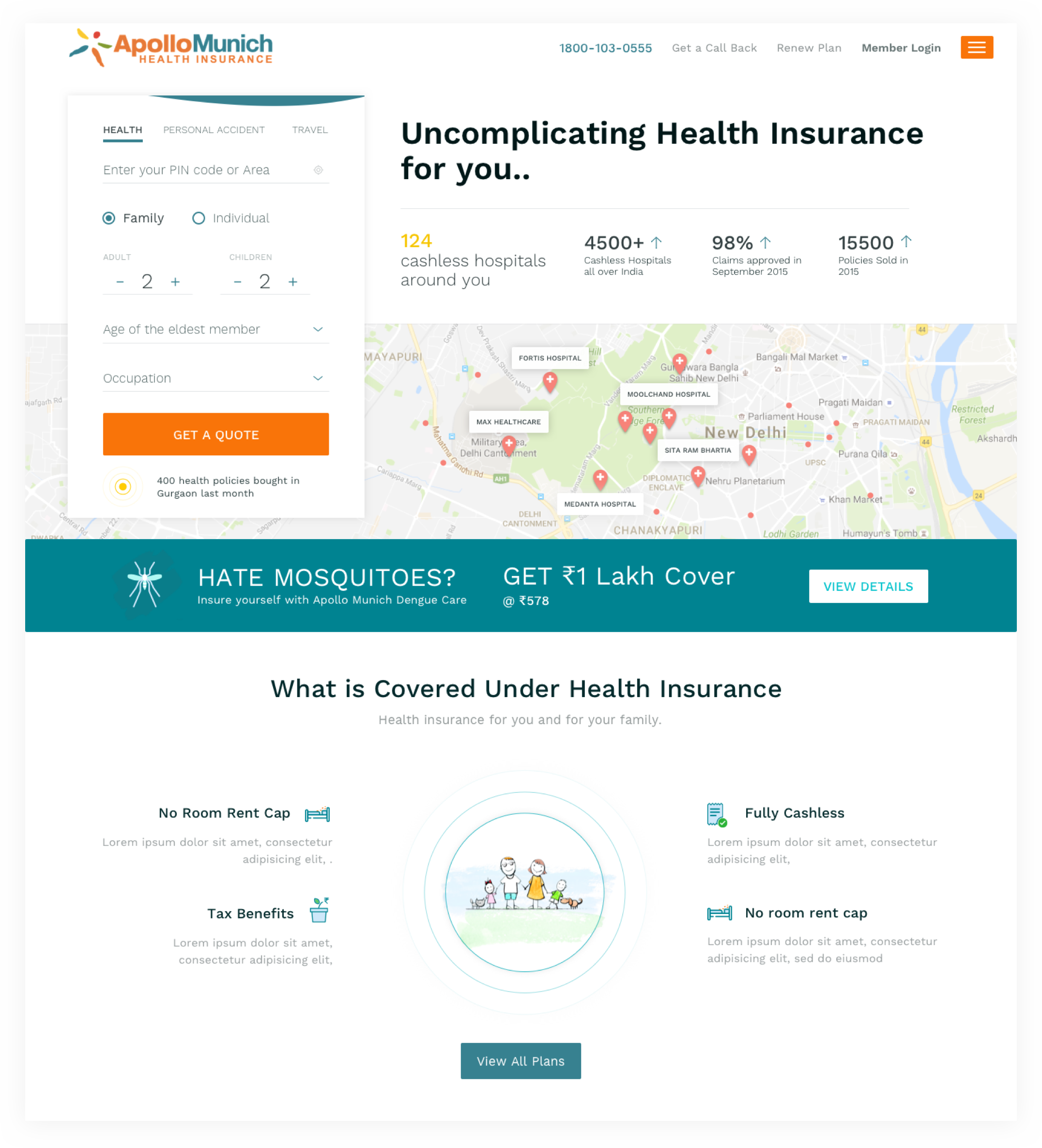 Rewamping Apollo Munich Insurance Website.