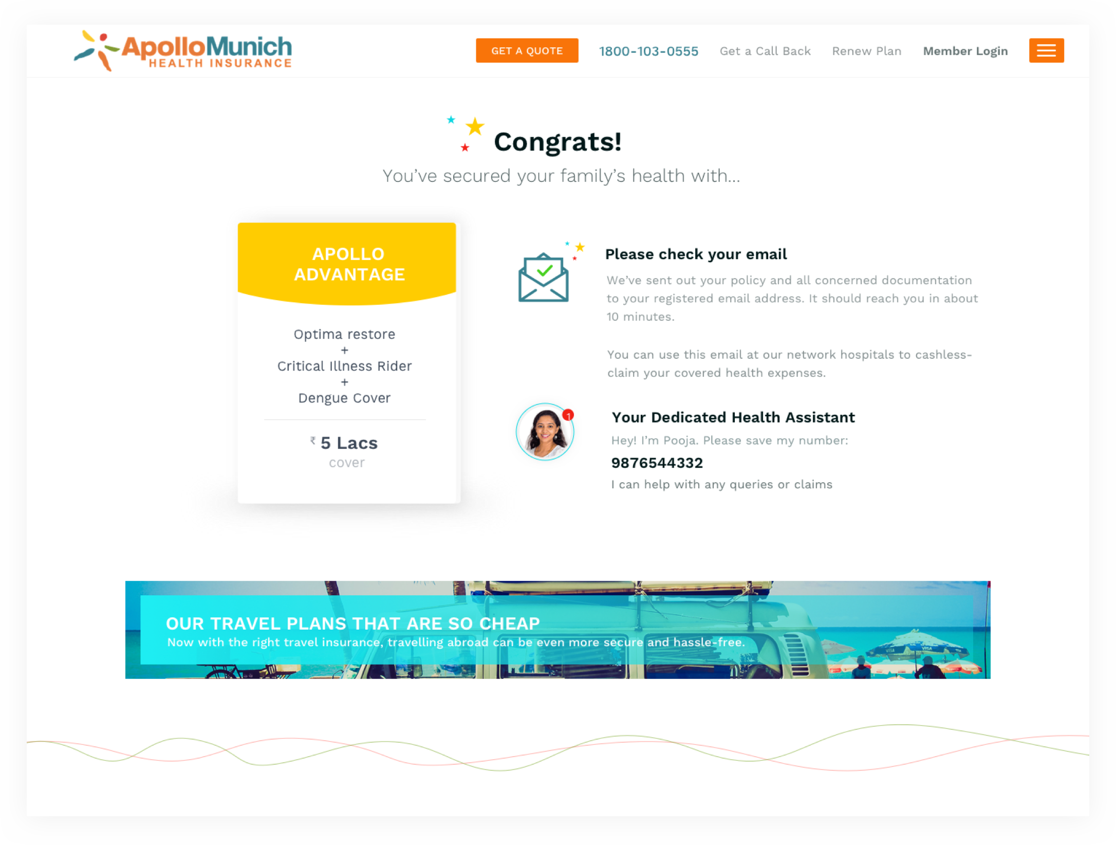 Rewamping Apollo Munich Insurance Website.