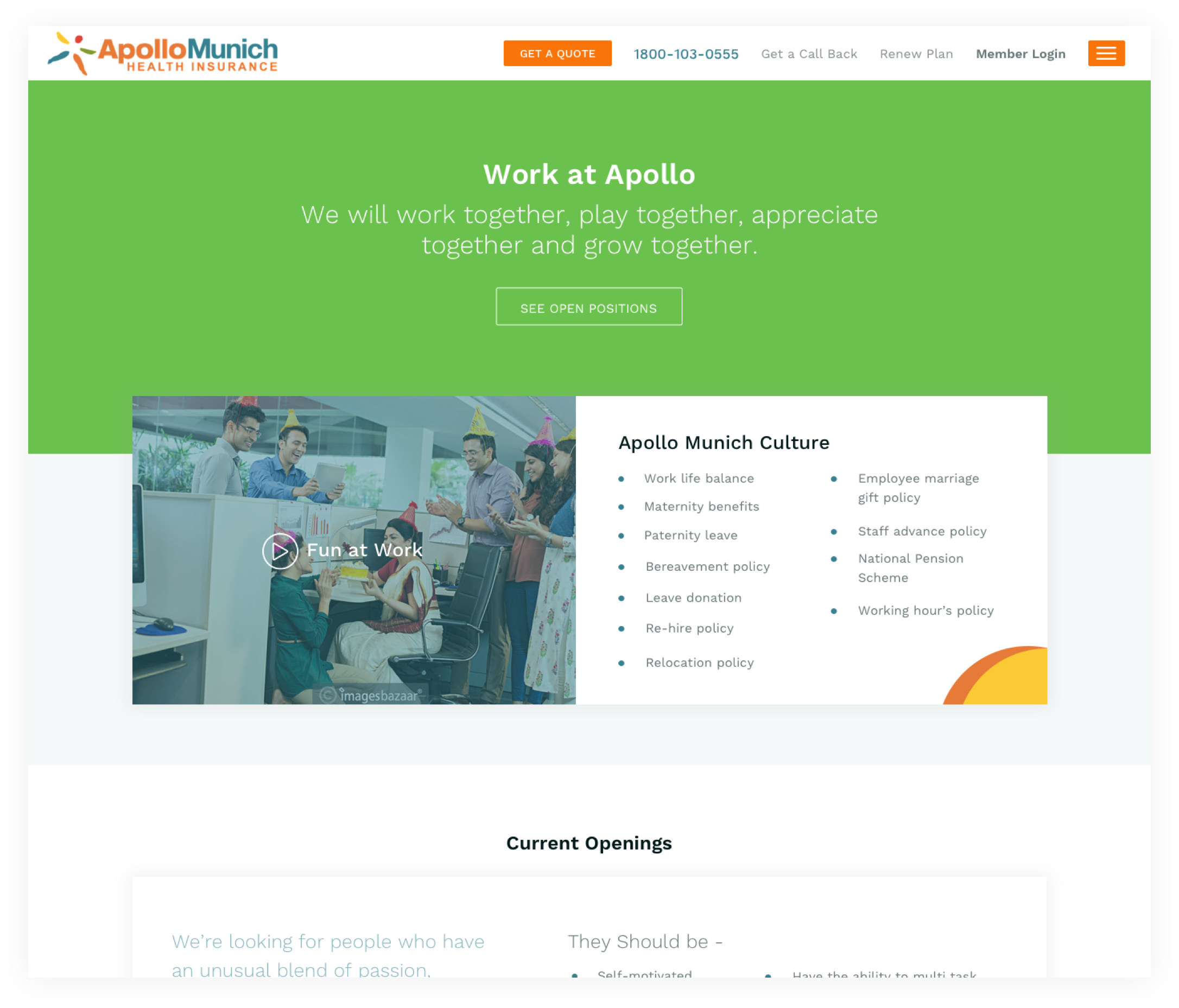 Rewamping Apollo Munich Insurance Website.