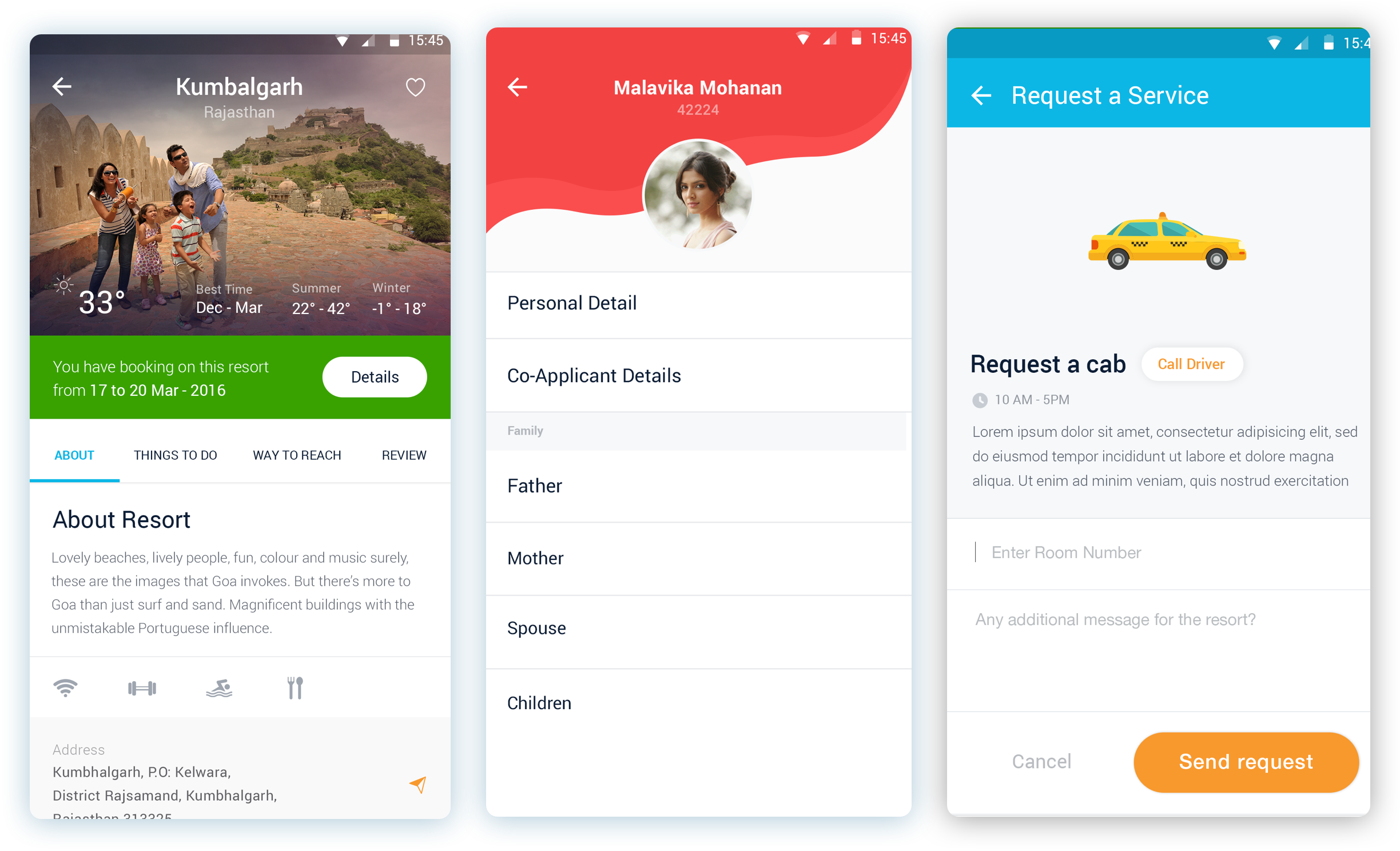 Conceived and designed a member mobile app for India's largest timeshare resorts company.